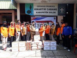 Kwarda Pramuka 03 Sumbar Bantu korban Banjir di Kota dan Kabupaten Solok.